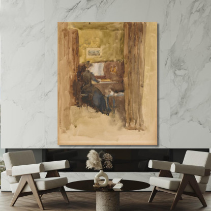 Bravura In Marrone James Abbott McNeill Whistler jam27 quadro stampato su tela