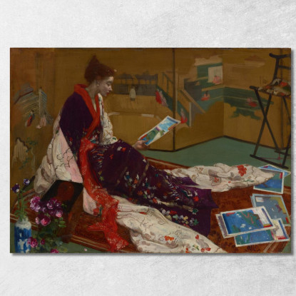 Capriccio In Viola E Oro - Il Paravento Dorato James Abbott McNeill Whistler jam28 quadro stampato su tela