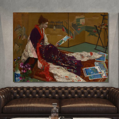 Capriccio In Viola E Oro - Il Paravento Dorato James Abbott McNeill Whistler jam28 quadro stampato su tela