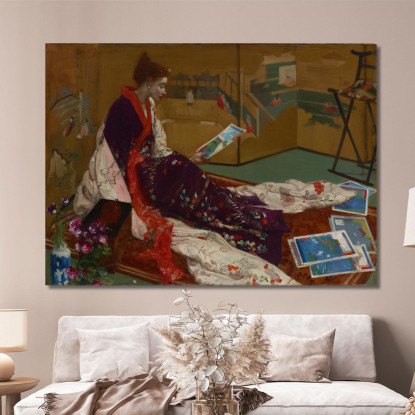 Capriccio In Viola E Oro - Il Paravento Dorato James Abbott McNeill Whistler jam28 quadro stampato su tela