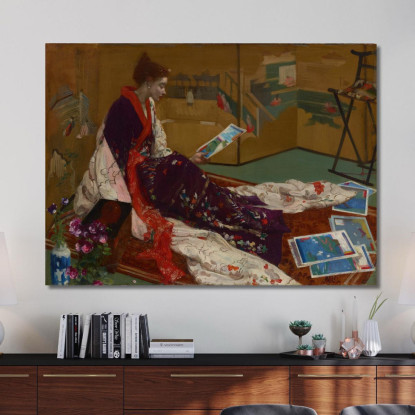 Capriccio In Viola E Oro - Il Paravento Dorato James Abbott McNeill Whistler jam28 quadro stampato su tela