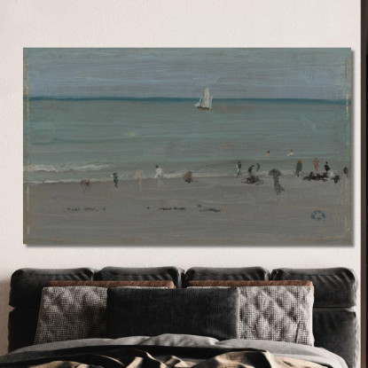 Scena Costiera - Bagnanti James Abbott McNeill Whistler jam30 quadro stampato su tela