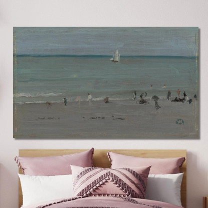 Scena Costiera - Bagnanti James Abbott McNeill Whistler jam30 quadro stampato su tela