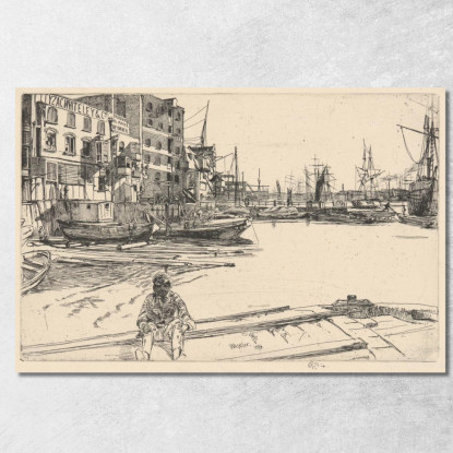 Eagle Wharf James Abbott McNeill Whistler jam32 quadro stampato su tela