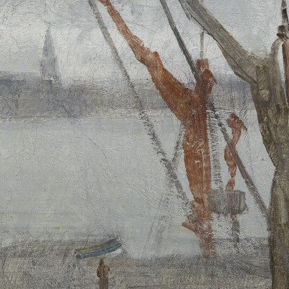 Grigio E Argento - Chelsea Wharf James Abbott McNeill Whistler jam41 quadro stampato su tela