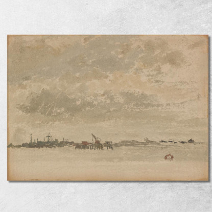 Grigio E Argento - Purfleet James Abbott McNeill Whistler jam44 quadro stampato su tela