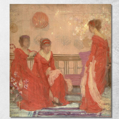 Armonia In Colore Carne E Rosso James Abbott McNeill Whistler jam45 quadro stampato su tela