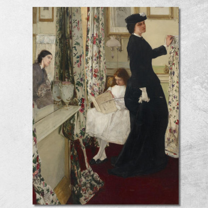 Armonia In Verde E Rosa - La Sala Della Musica James Abbott McNeill Whistler jam46 quadro stampato su tela