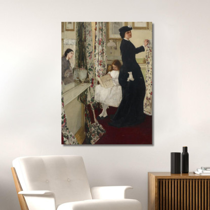 Armonia In Verde E Rosa - La Sala Della Musica James Abbott McNeill Whistler jam46 quadro stampato su tela