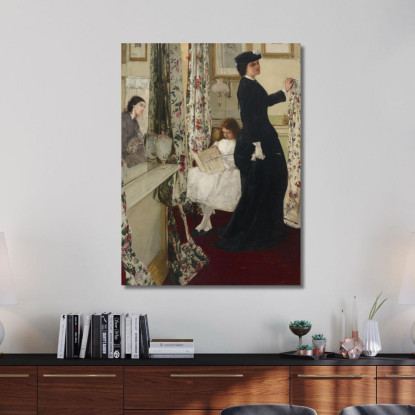 Armonia In Verde E Rosa - La Sala Della Musica James Abbott McNeill Whistler jam46 quadro stampato su tela