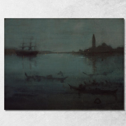 Notturno In Blu E Argento - La Laguna Venezia James Abbott McNeill Whistler jam66 quadro stampato su tela