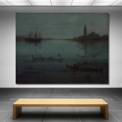 Notturno In Blu E Argento - La Laguna Venezia James Abbott McNeill Whistler jam66 quadro stampato su tela