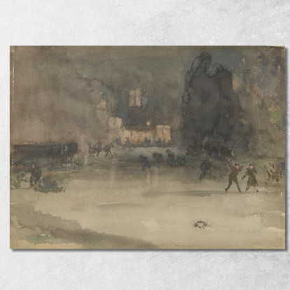 Notturno Amsterdam In Inverno James Abbott McNeill Whistler jam70 quadro stampato su tela