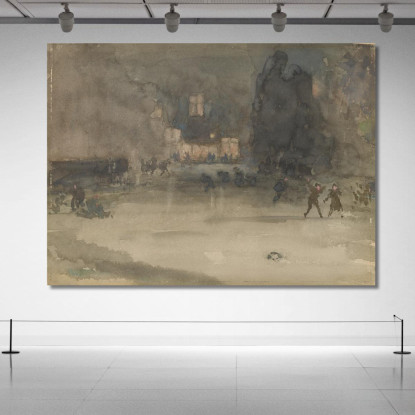 Notturno Amsterdam In Inverno James Abbott McNeill Whistler jam70 quadro stampato su tela