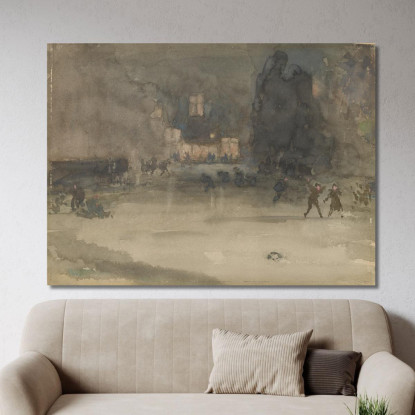 Notturno Amsterdam In Inverno James Abbott McNeill Whistler jam70 quadro stampato su tela