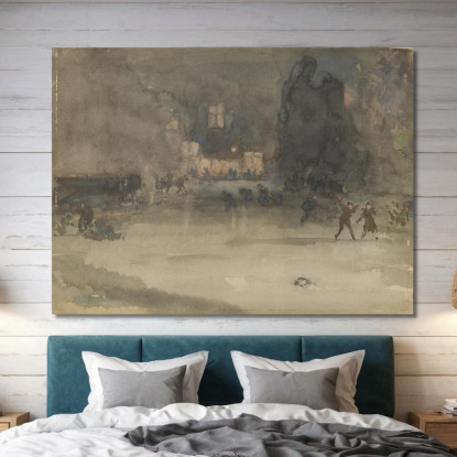 Notturno Amsterdam In Inverno James Abbott McNeill Whistler jam70 quadro stampato su tela
