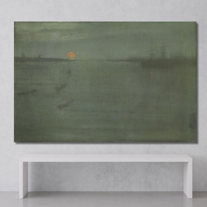 Notturno Blu E Oro Southampton Water James Abbott McNeill Whistler jam72 quadro stampato su tela