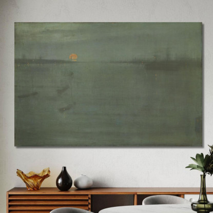 Notturno Blu E Oro Southampton Water James Abbott McNeill Whistler jam72 quadro stampato su tela