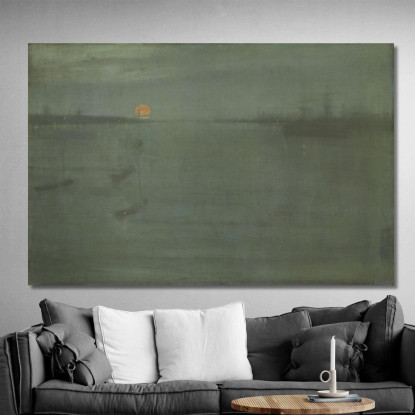 Notturno Blu E Oro Southampton Water James Abbott McNeill Whistler jam72 quadro stampato su tela