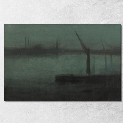 Notturno Blu E Argento Battersea Reach James Abbott McNeill Whistler jam73 quadro stampato su tela