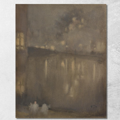 Notturno Grigio E Oro Canale D'Olanda James Abbott McNeill Whistler jam75 quadro stampato su tela