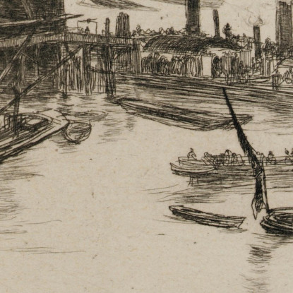 Vecchio Ponte Di Hungerford 2 James Abbott McNeill Whistler jam79 quadro stampato su tela