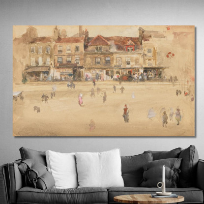 Rosso E Marrone - Hoxton James Abbott McNeill Whistler jam90 quadro stampato su tela