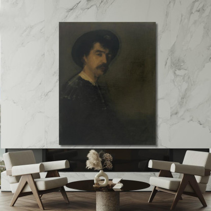 Autoritratto James Abbott McNeill Whistler jam96 quadro stampato su tela