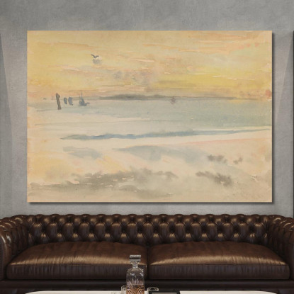 Tramonto A St. Ives James Abbott McNeill Whistler jam101 quadro stampato su tela