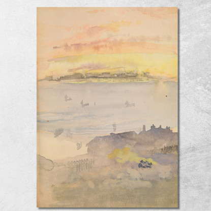Alba Oro E Grigio James Abbott McNeill Whistler jam105 quadro stampato su tela