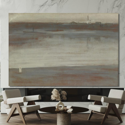 Sinfonia In Grigio Mattina Presto Sul Tamigi James Abbott McNeill Whistler jam106 quadro stampato su tela