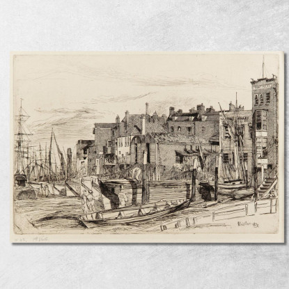 La Polizia Del Tamigi James Abbott McNeill Whistler jam109 quadro stampato su tela