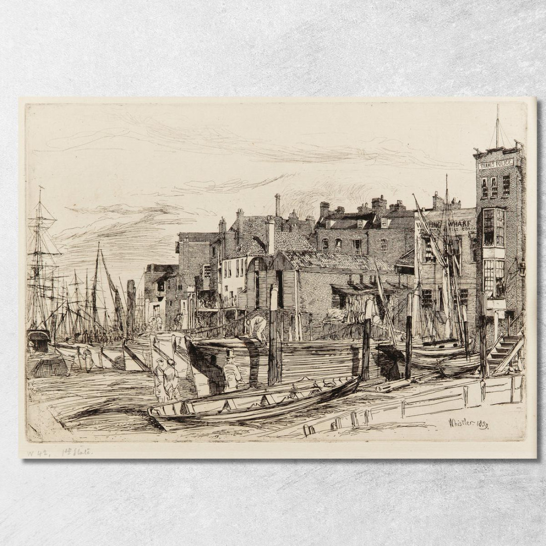 La Polizia Del Tamigi James Abbott McNeill Whistler jam109 quadro stampato su tela