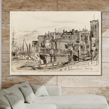 La Polizia Del Tamigi James Abbott McNeill Whistler jam109 quadro stampato su tela