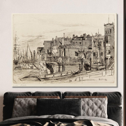 La Polizia Del Tamigi James Abbott McNeill Whistler jam109 quadro stampato su tela