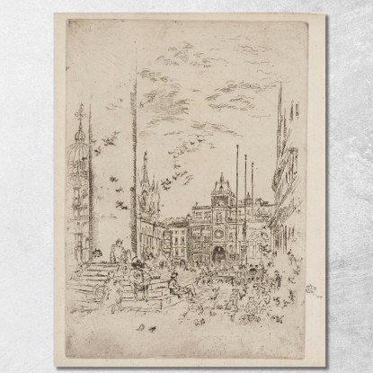 La Piazzetta James Abbott McNeill Whistler jam130 quadro stampato su tela