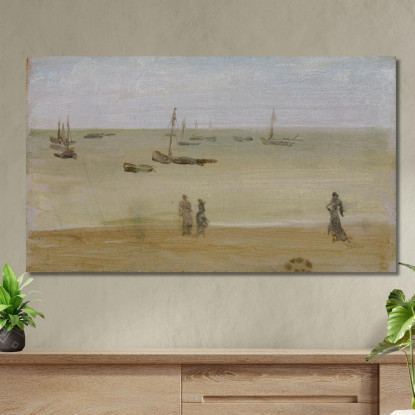 La Spiaggia James Abbott McNeill Whistler jam136 quadro stampato su tela