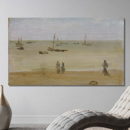 La Spiaggia James Abbott McNeill Whistler jam136 quadro stampato su tela