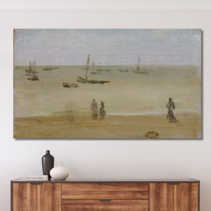 La Spiaggia James Abbott McNeill Whistler jam136 quadro stampato su tela