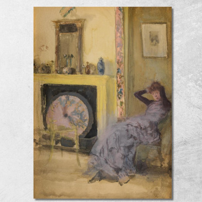 La Stanza Gialla James Abbott McNeill Whistler jam141 quadro stampato su tela