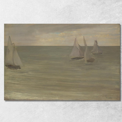 Trouville Grigio E Verde: Il Mare D'Argento James Abbott McNeill Whistler jam143 quadro stampato su tela