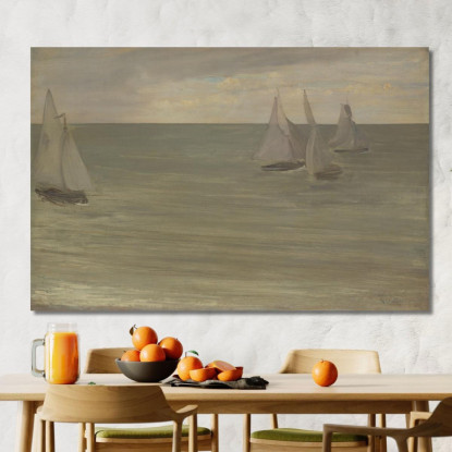 Trouville Grigio E Verde: Il Mare D'Argento James Abbott McNeill Whistler jam143 quadro stampato su tela
