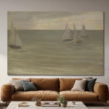 Trouville Grigio E Verde: Il Mare D'Argento James Abbott McNeill Whistler jam143 quadro stampato su tela