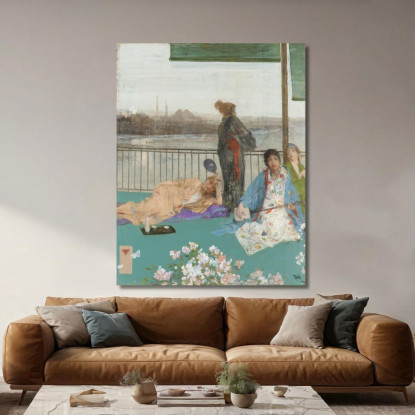 Variazioni In Color Carne E Verde: Il Balcone James Abbott McNeill Whistler jam145 quadro stampato su tela