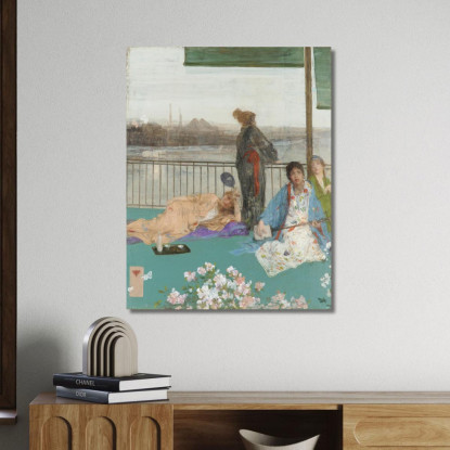 Variazioni In Color Carne E Verde: Il Balcone James Abbott McNeill Whistler jam145 quadro stampato su tela