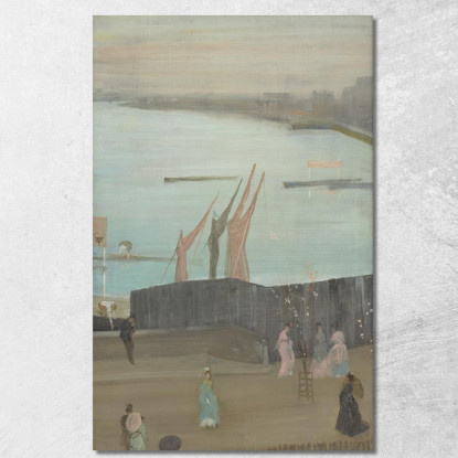 Variazioni In Rosa E Grigio: Chelsea James Abbott McNeill Whistler jam146 quadro stampato su tela