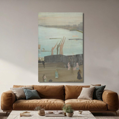 Variazioni In Rosa E Grigio: Chelsea James Abbott McNeill Whistler jam146 quadro stampato su tela