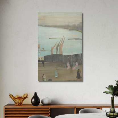 Variazioni In Rosa E Grigio: Chelsea James Abbott McNeill Whistler jam146 quadro stampato su tela