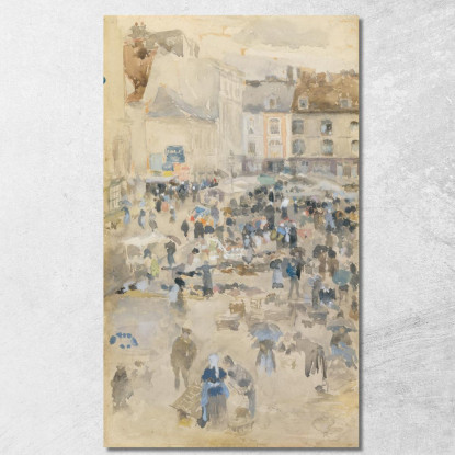 Variazioni In Violetto E Grigio: Piazza Del Mercato A Dieppe James Abbott McNeill Whistler jam147 quadro stampato su tela