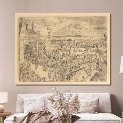 Il Trionfo Romano James Ensor jen36 quadro stampato su tela
